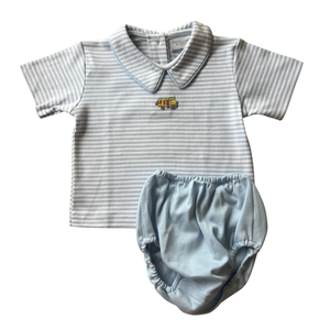 Mini Dumper SS Diaper Set w/ Pointed Collar Shirt