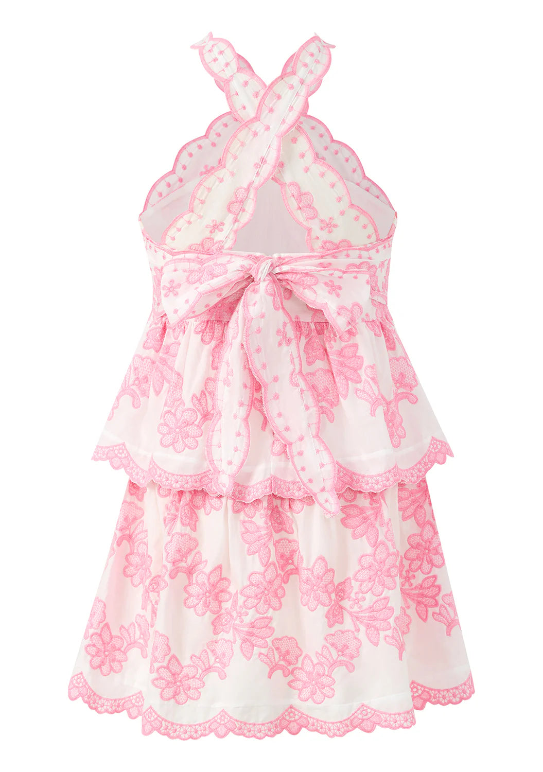 Bubblegum Pink Josie Emb Halter Neck Mini Dress