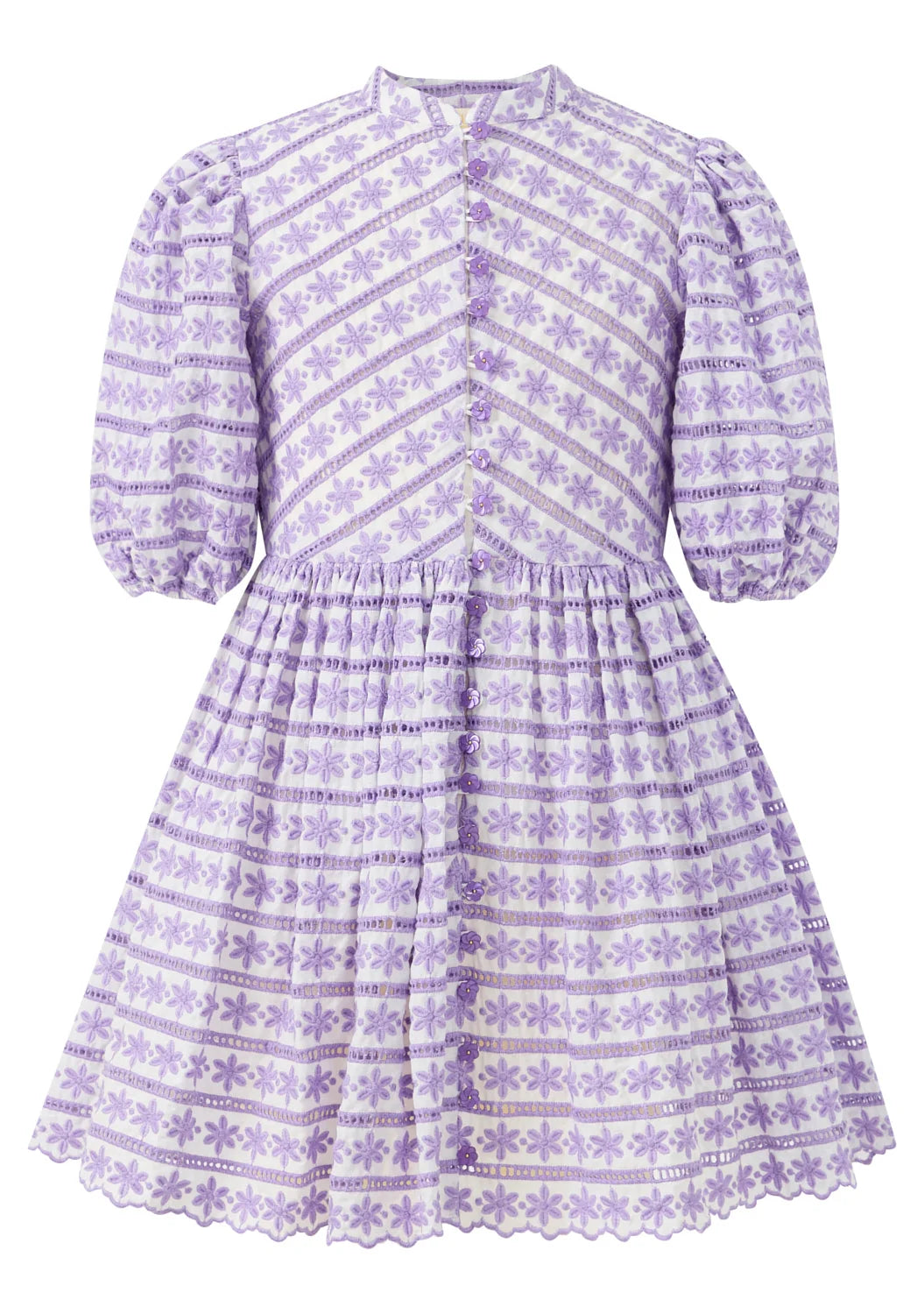 Lavender Odessa Puff Sleeve Mini Dress
