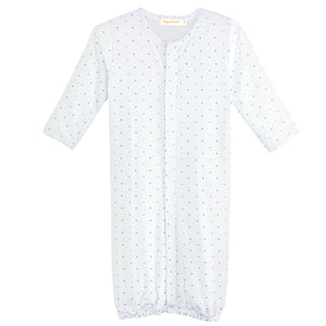Blue Dots Printed Conv Gown