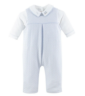 Boy Braided Overall with Embroidered Collar Set (Baby)