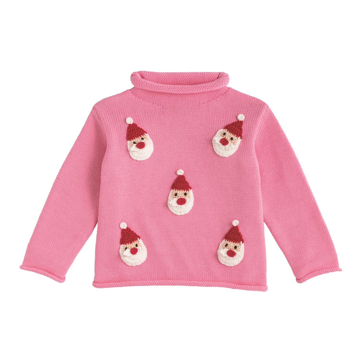 Pink Scattered Santa Rollneck Sweater