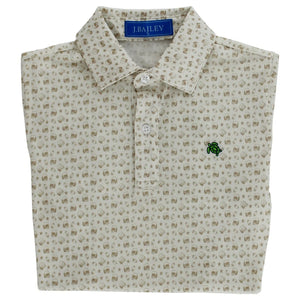 Football on Tan Sport Polo
