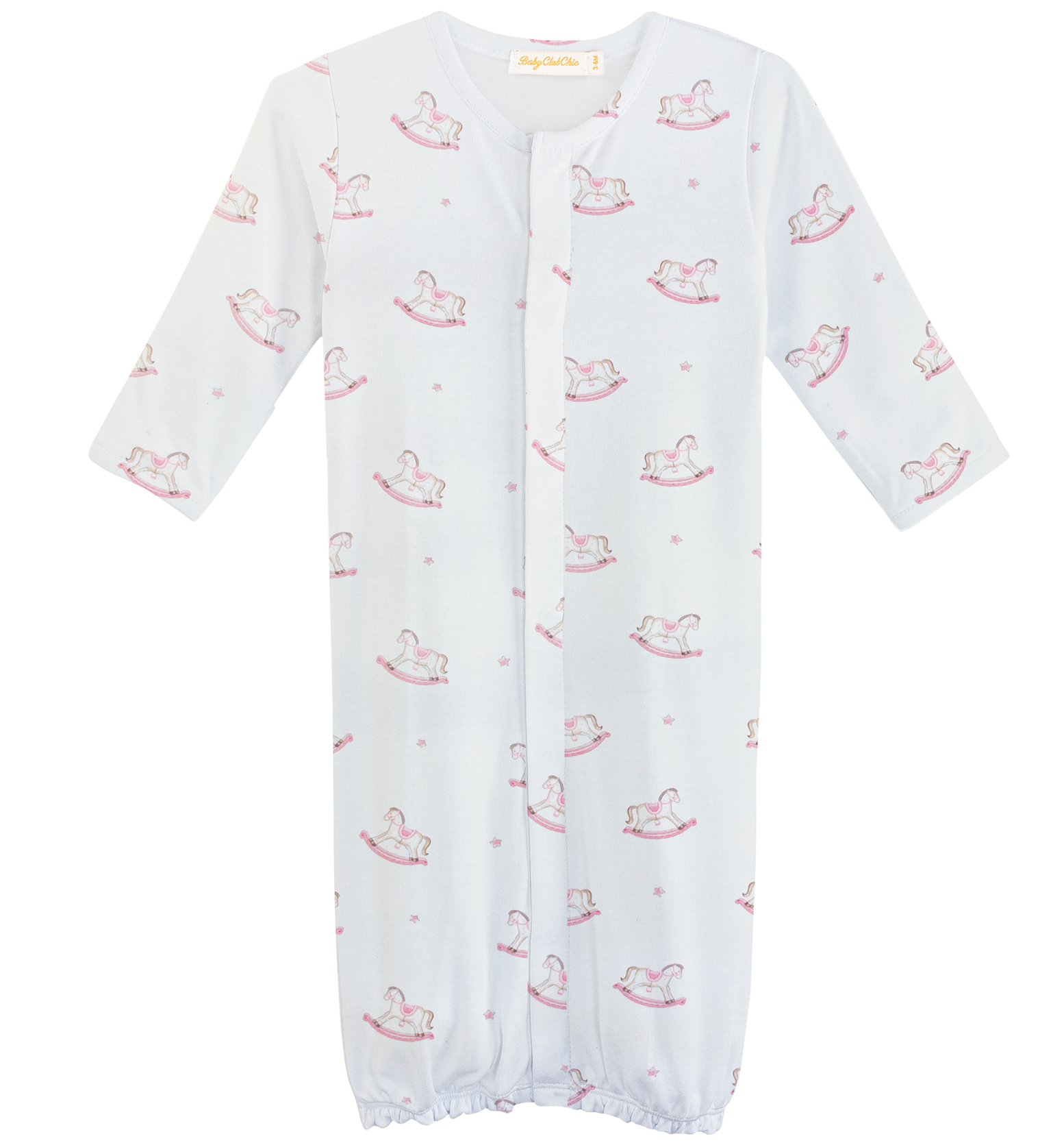 Pink Cute Rocking Horse Printed Converter Gown