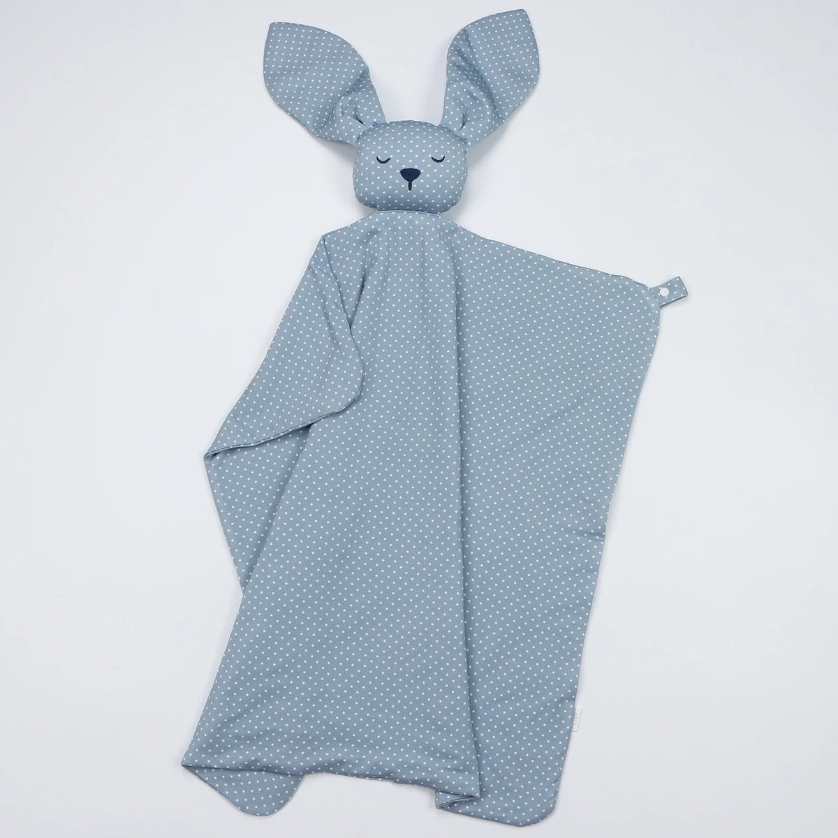 Blue Polka Dots Bunny Lovey Blanket