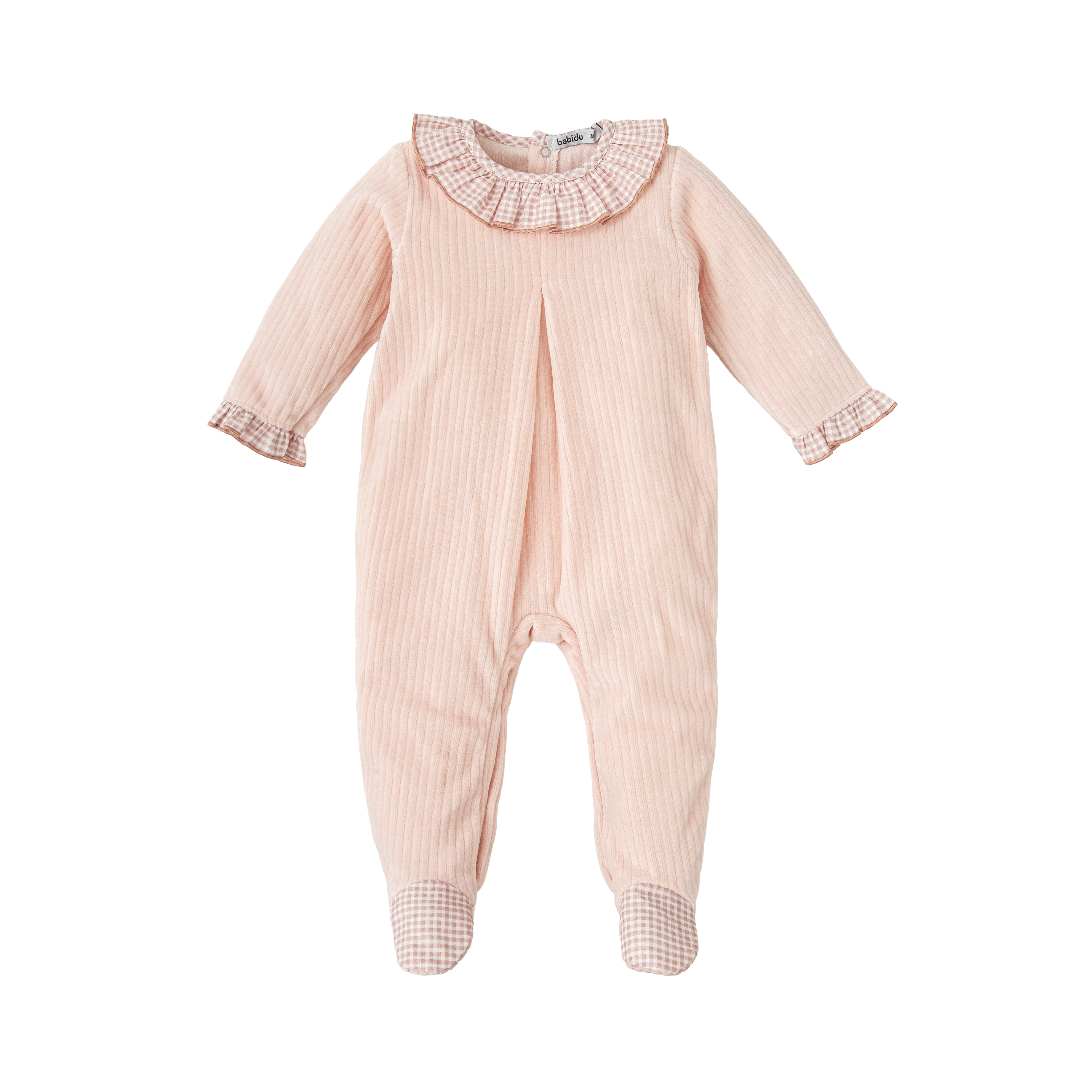Pink Gingham Knitted Romper