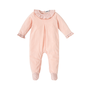 Pink Gingham Knitted Romper
