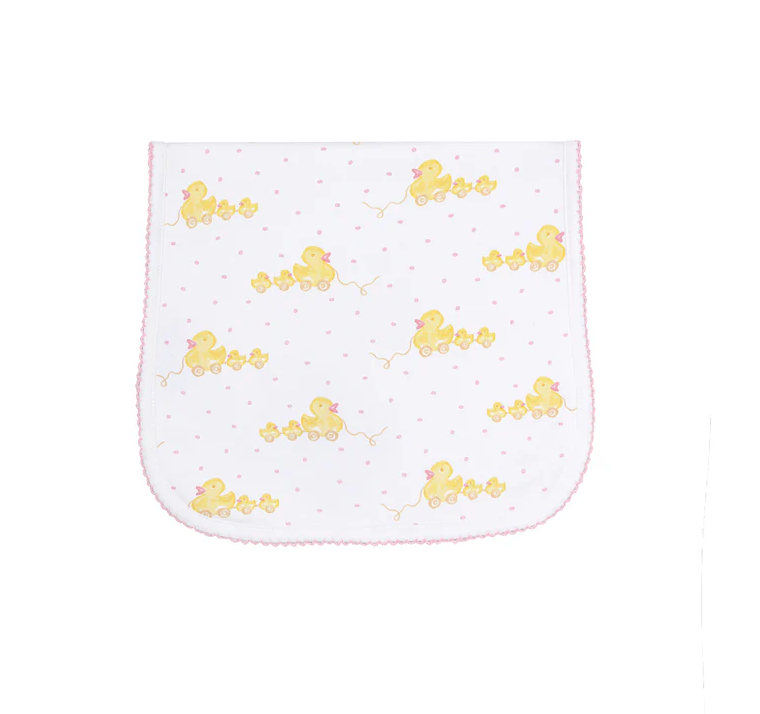 Ducks Print Burp Cloth-Pink & Blue