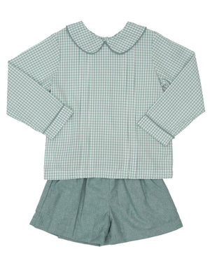 Tyler Teal Briar Check Short Set