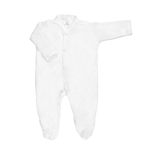 White Knit Footie w/ White Trim