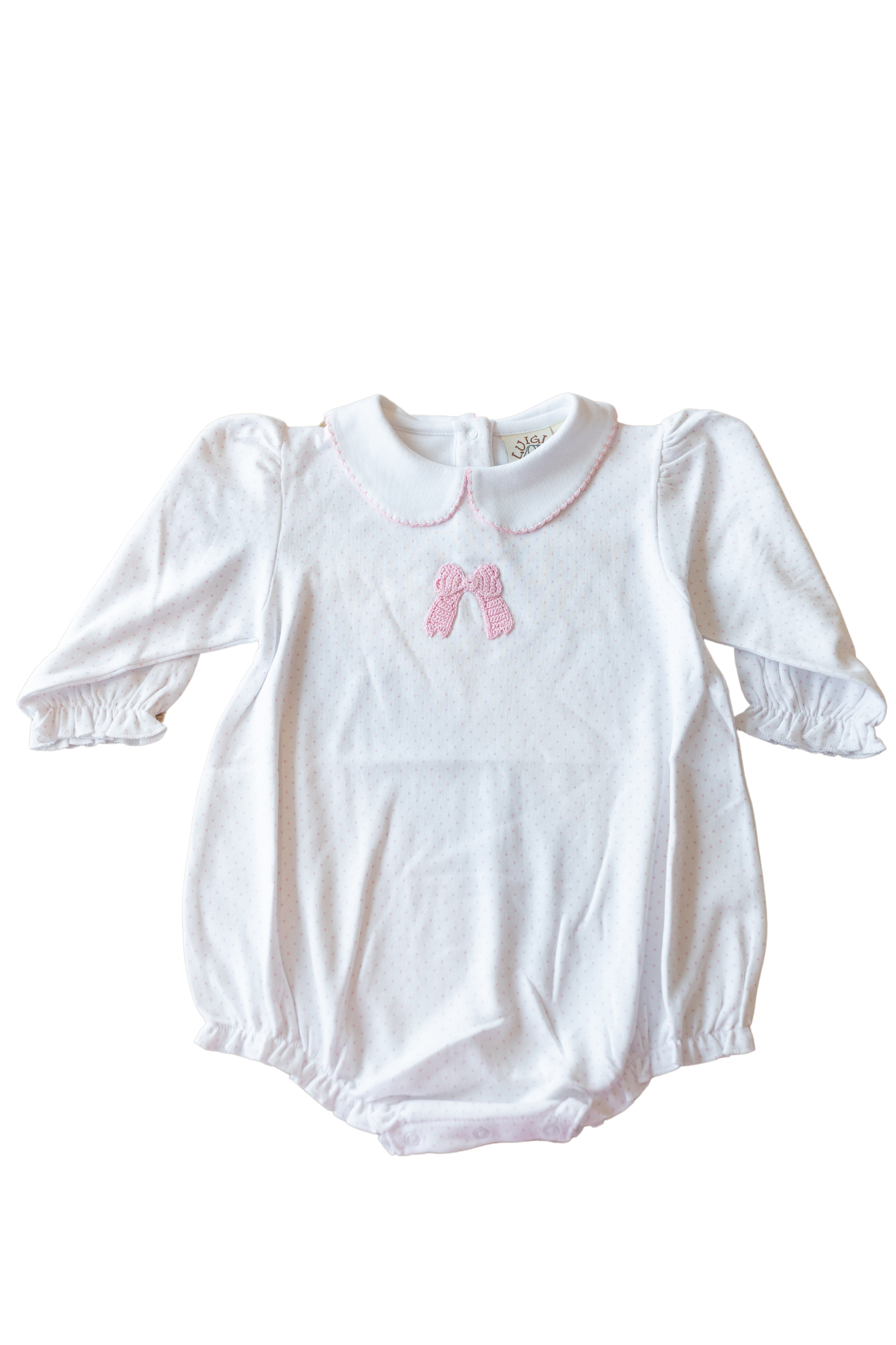 Baby Pink Polka Dot Bow Bubble (Toddler)