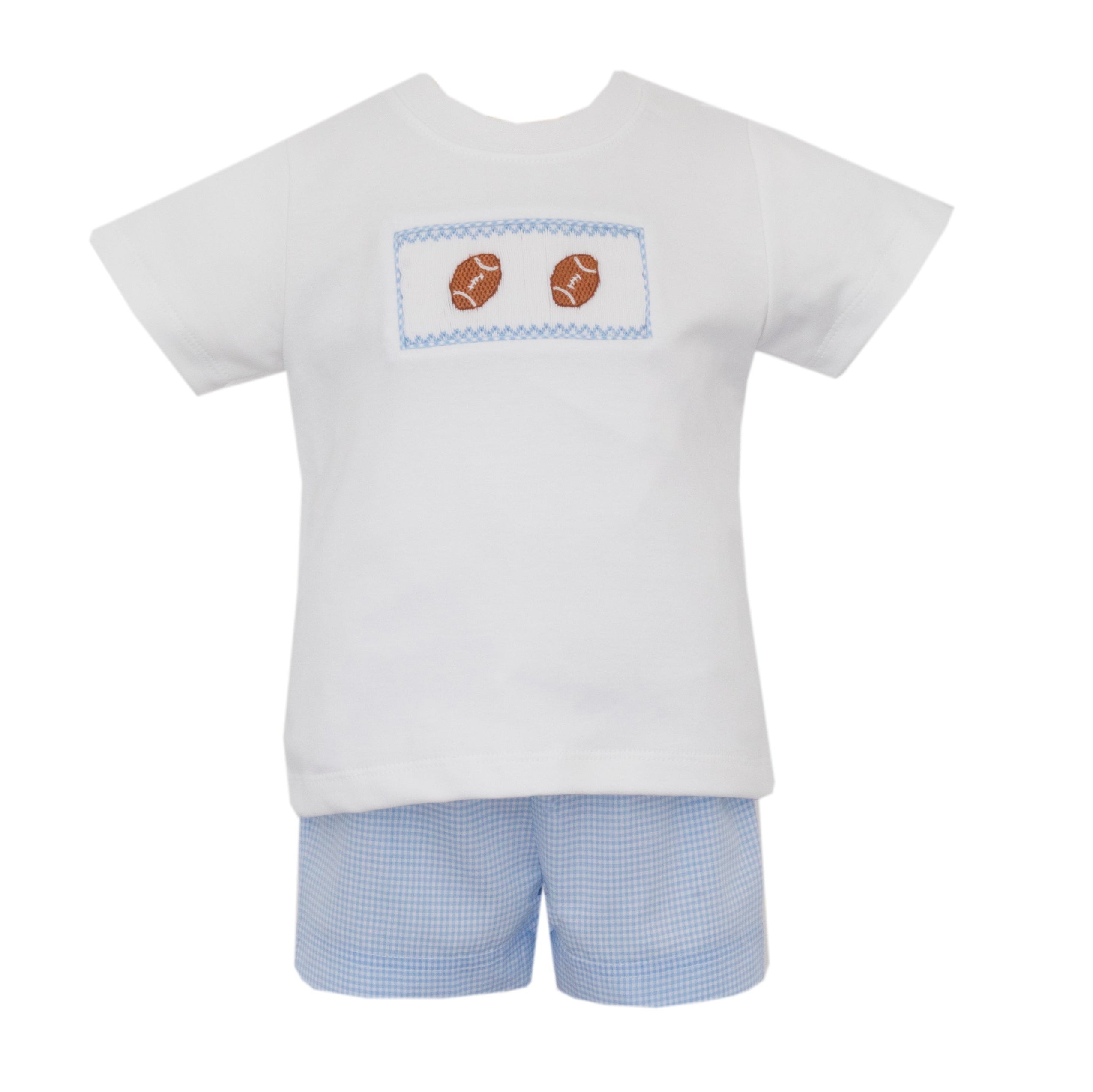 Lt Blue Gingham Football Set