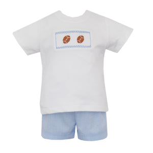 Lt Blue Gingham Football Set