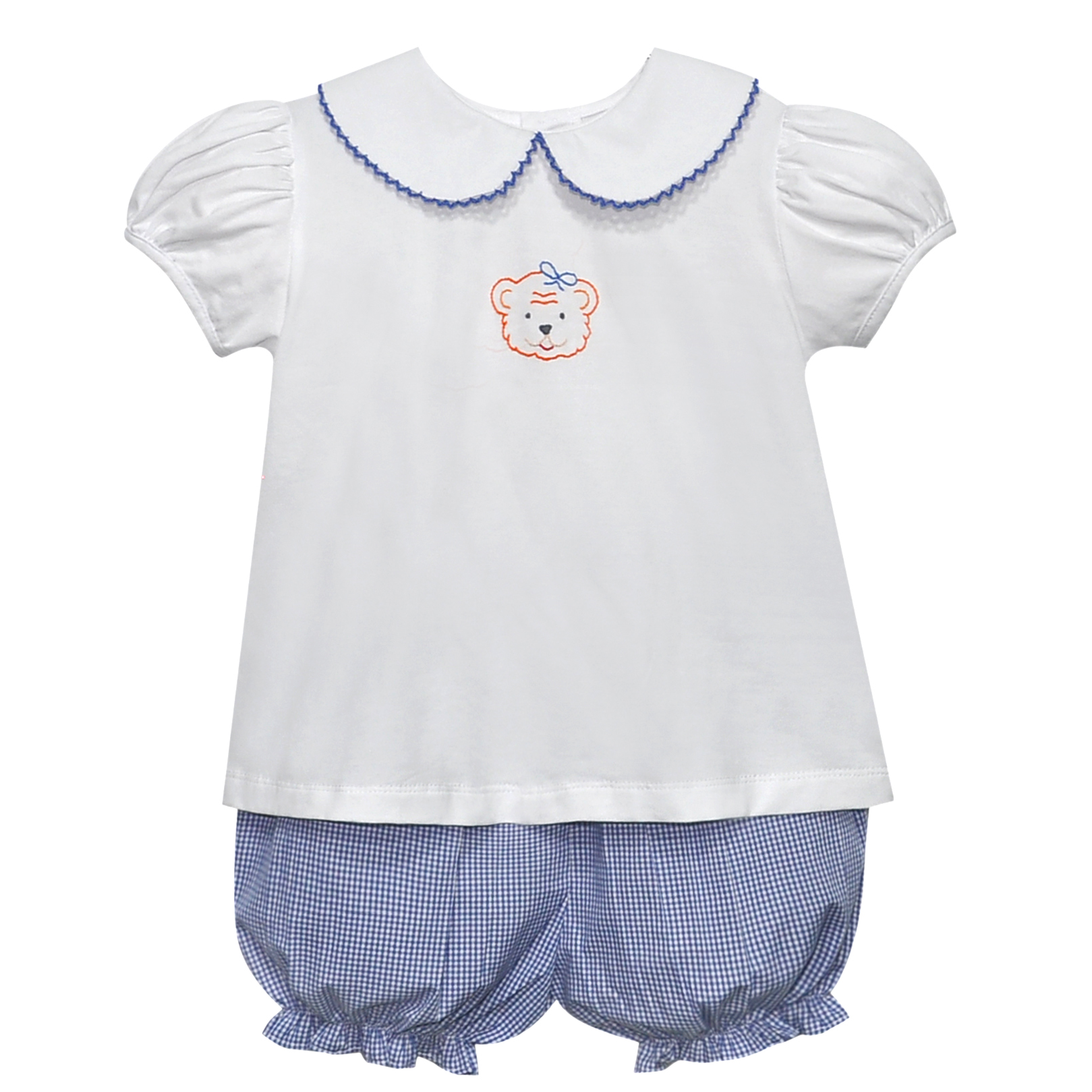 Tiger Navy/Orange Knit Girl Bloomer Set