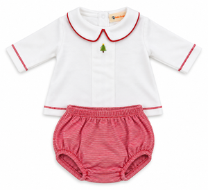 Boy Christmas Tree Diaper Set