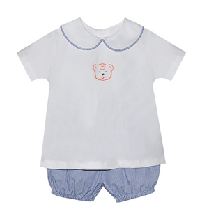 Tiger Navy/Orange Knit Boy Short Set