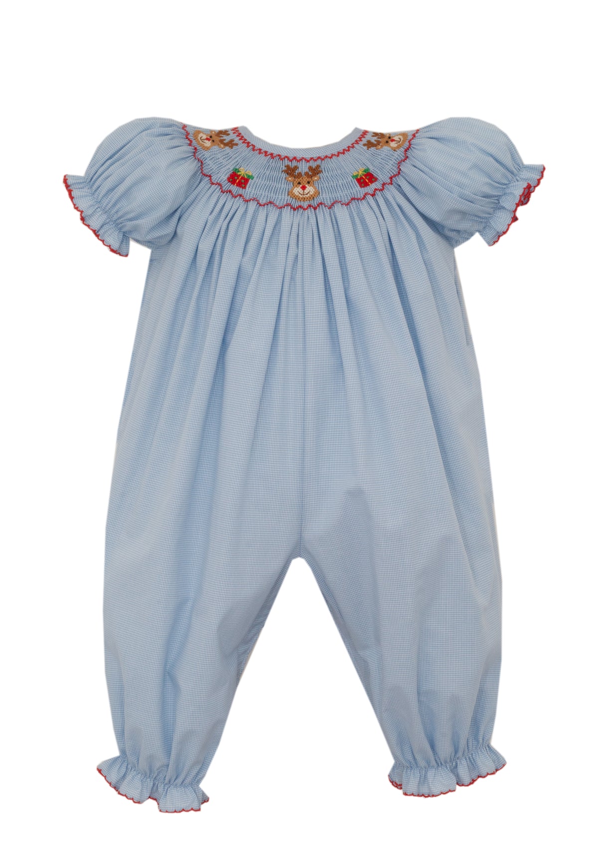 Blue Microcheck Reindeer Bishop Bubble