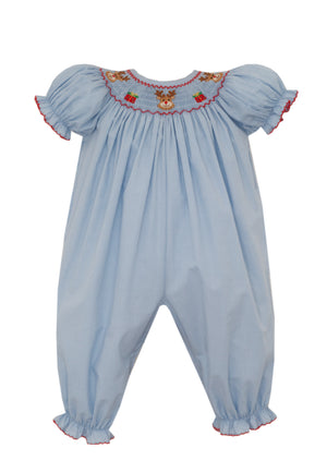 Blue Microcheck Reindeer Bishop Bubble