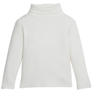 Ivory Solid Ribbed Turtleneck (Big Kid)