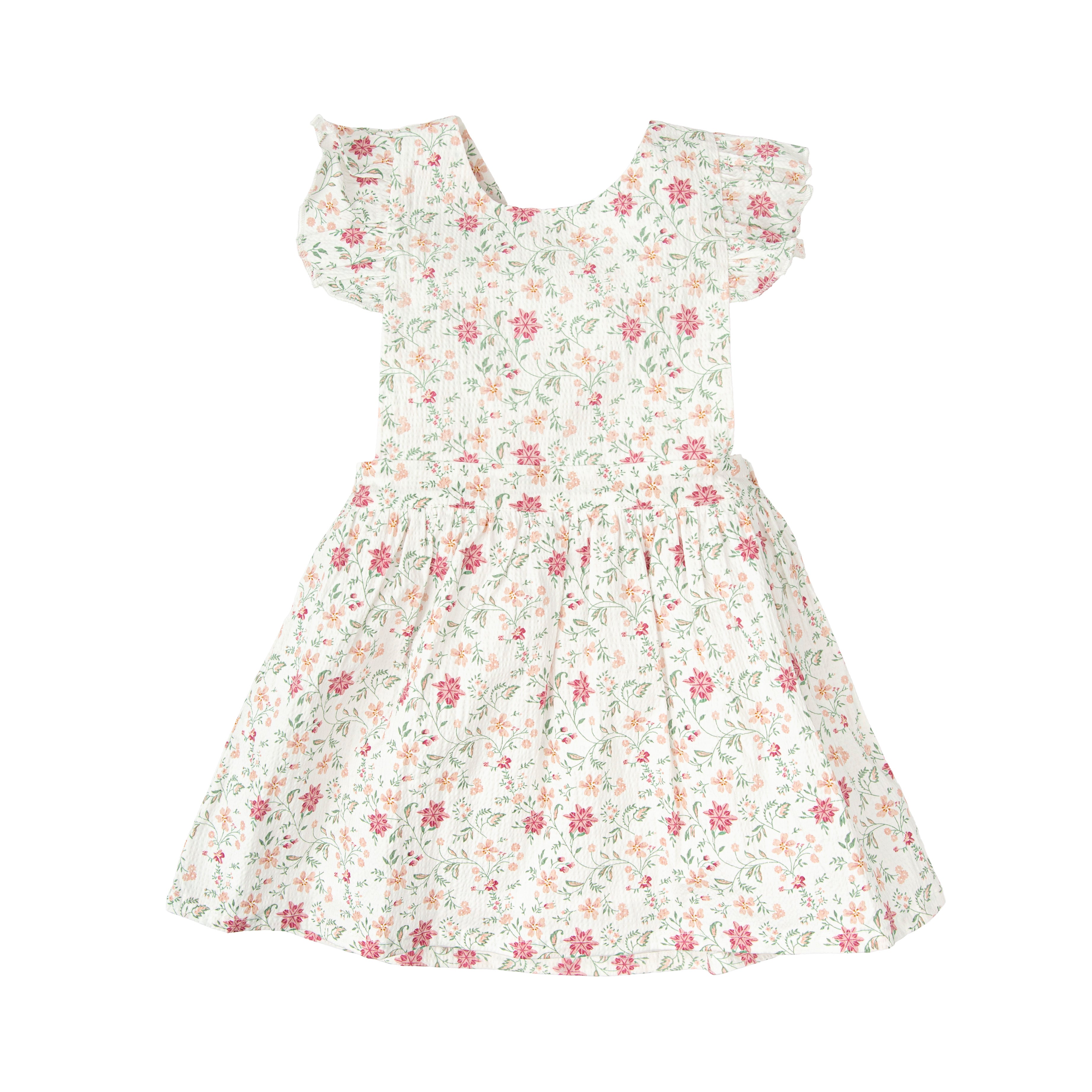 White Floral Apron Dress (Kid)