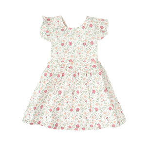 White Floral Apron Dress (Kid)