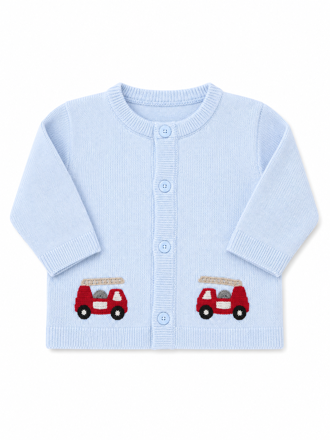 Blue Firetrucks Crew Cardigan