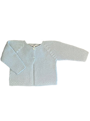 2 Button Rice Stitch Cardigan-Blue & Green (Baby)