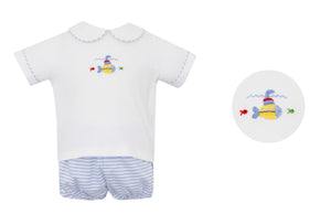 Submarine Light Blue Stripe Diaper Set (Toddler)