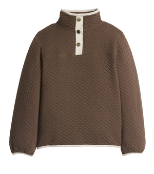 Chocolate/Khaki Classic Quilted Pullover (Toddler)
