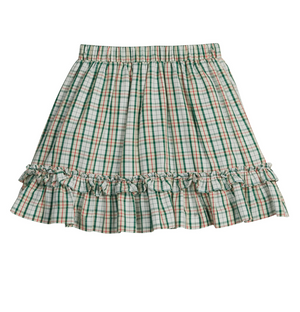 Mistletoe Tartan Flounce Skirt (Big Kid)