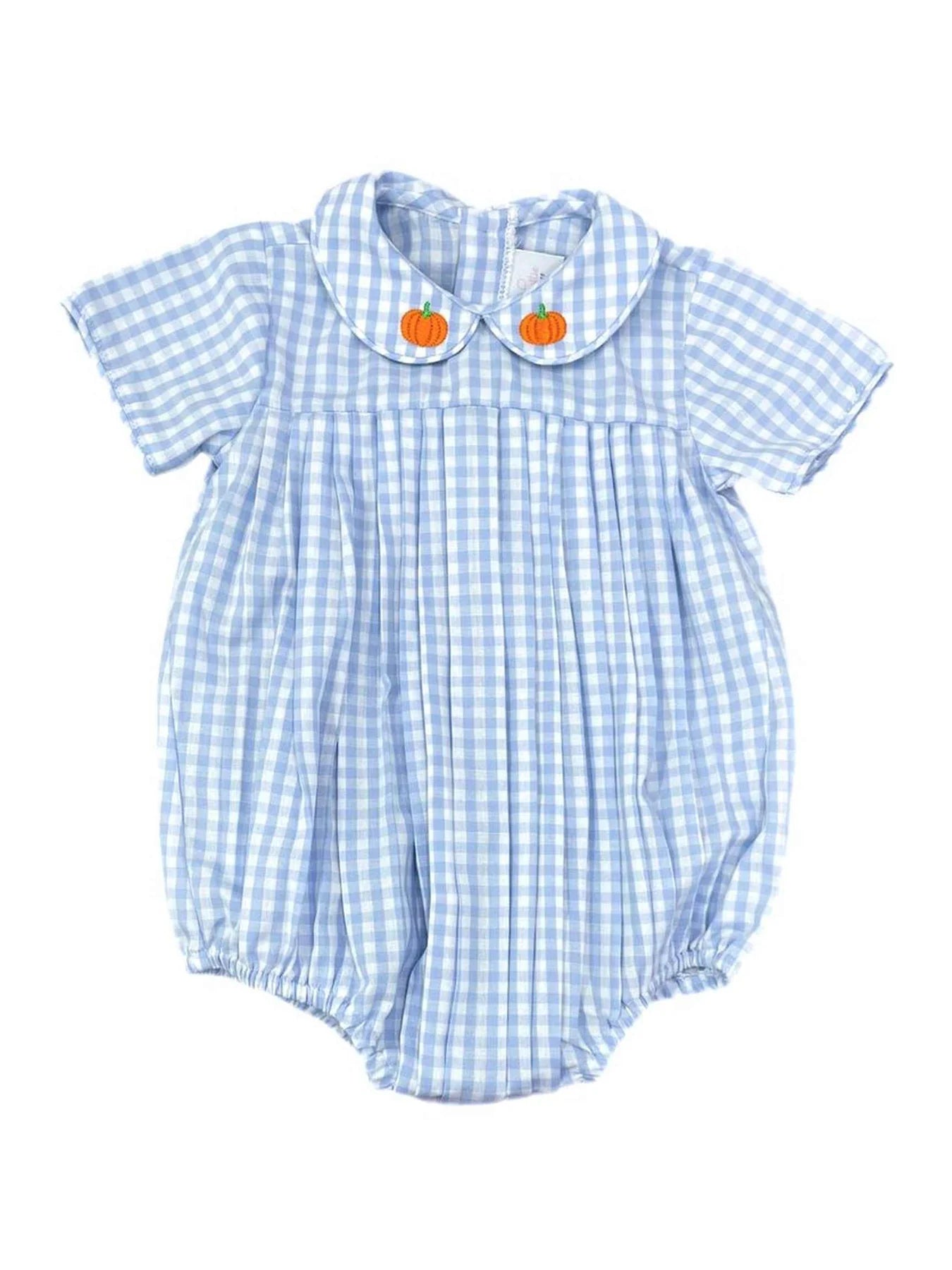 Blue Gingham Finn Pumpkin Bubble (Baby)