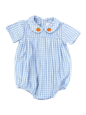 Blue Gingham Finn Pumpkin Bubble (Baby)
