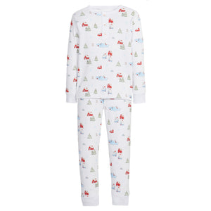 Boy Christmas Printed Jammies-Christmas Village (Big Kid)