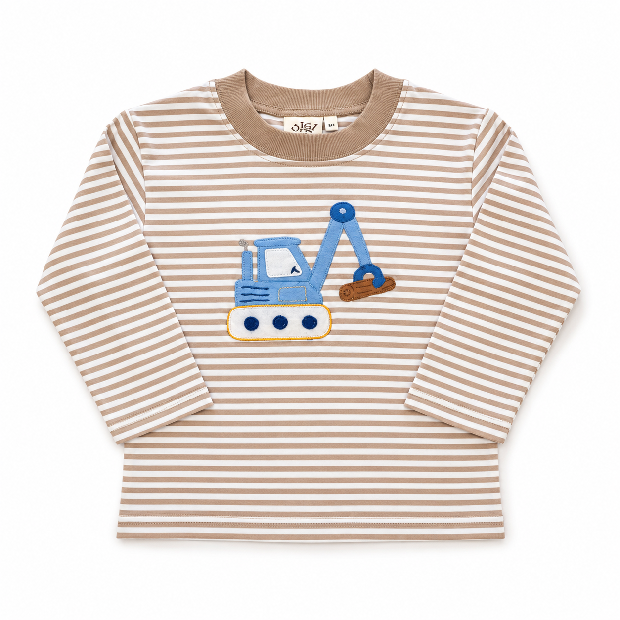 Sand Stripe Backhoe LS Boys T-Shirt
