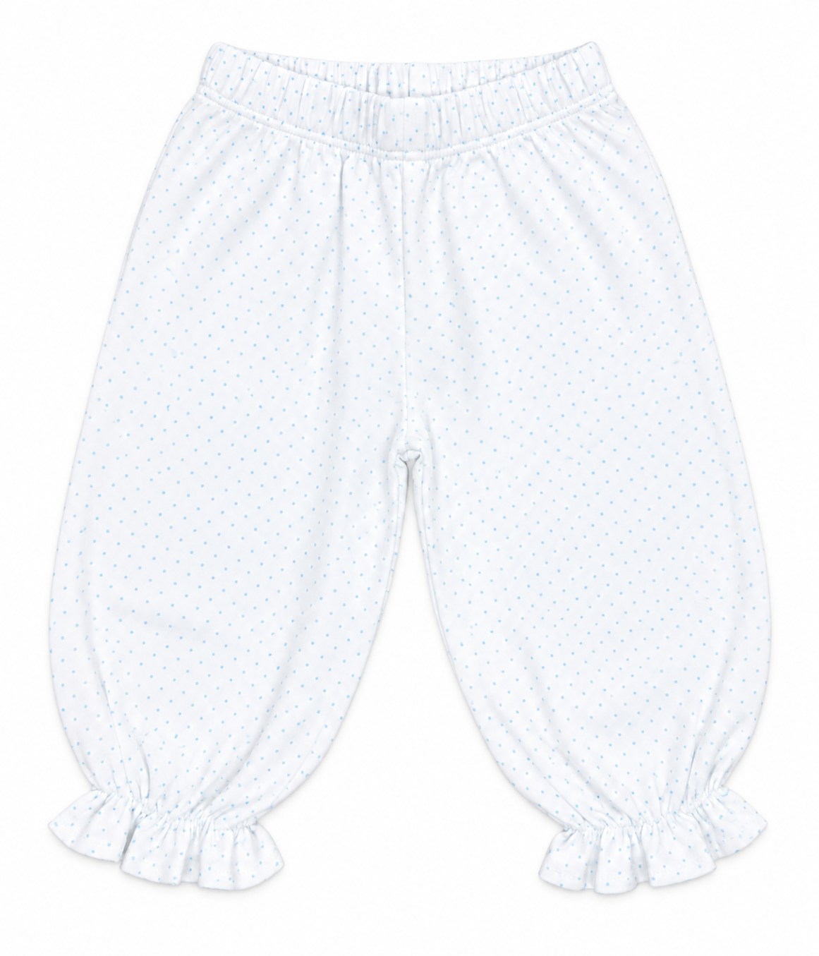 White/Baby Blue Dot Girl Bloomer Pant w/ Ruffle