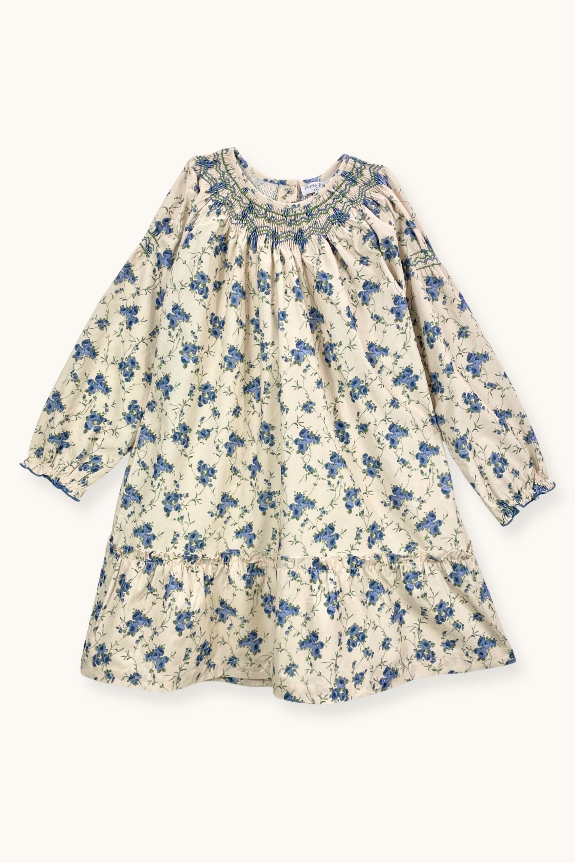 Blue Flowers Cord Marta Dress