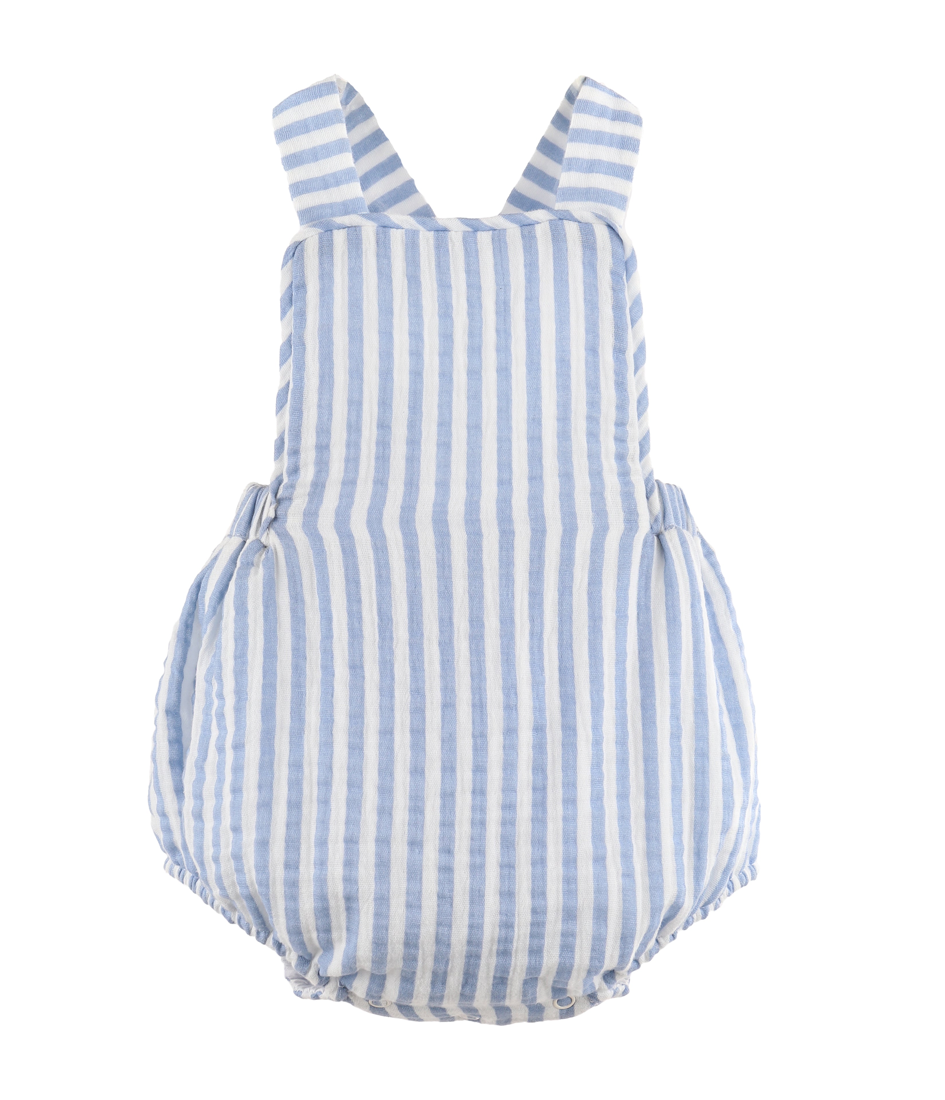 Blue Stripe Cuddle Cotton Sunsuit
