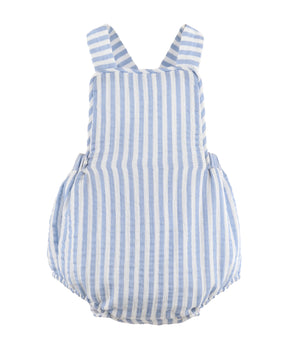 Blue Stripe Cuddle Cotton Sunsuit
