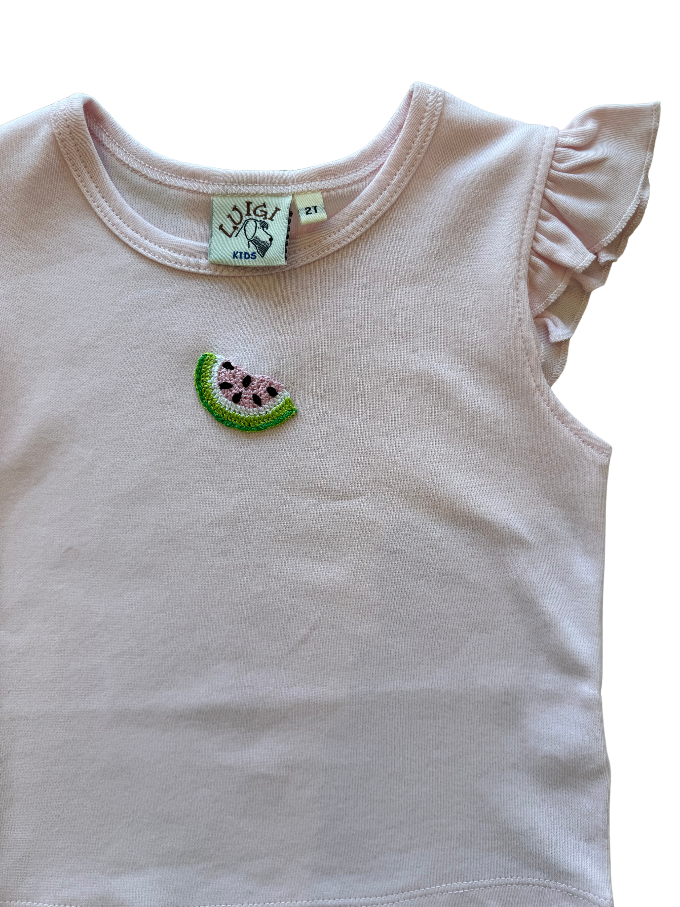 Flutter Sleeve Crochet Watermelon Top (Toddler)