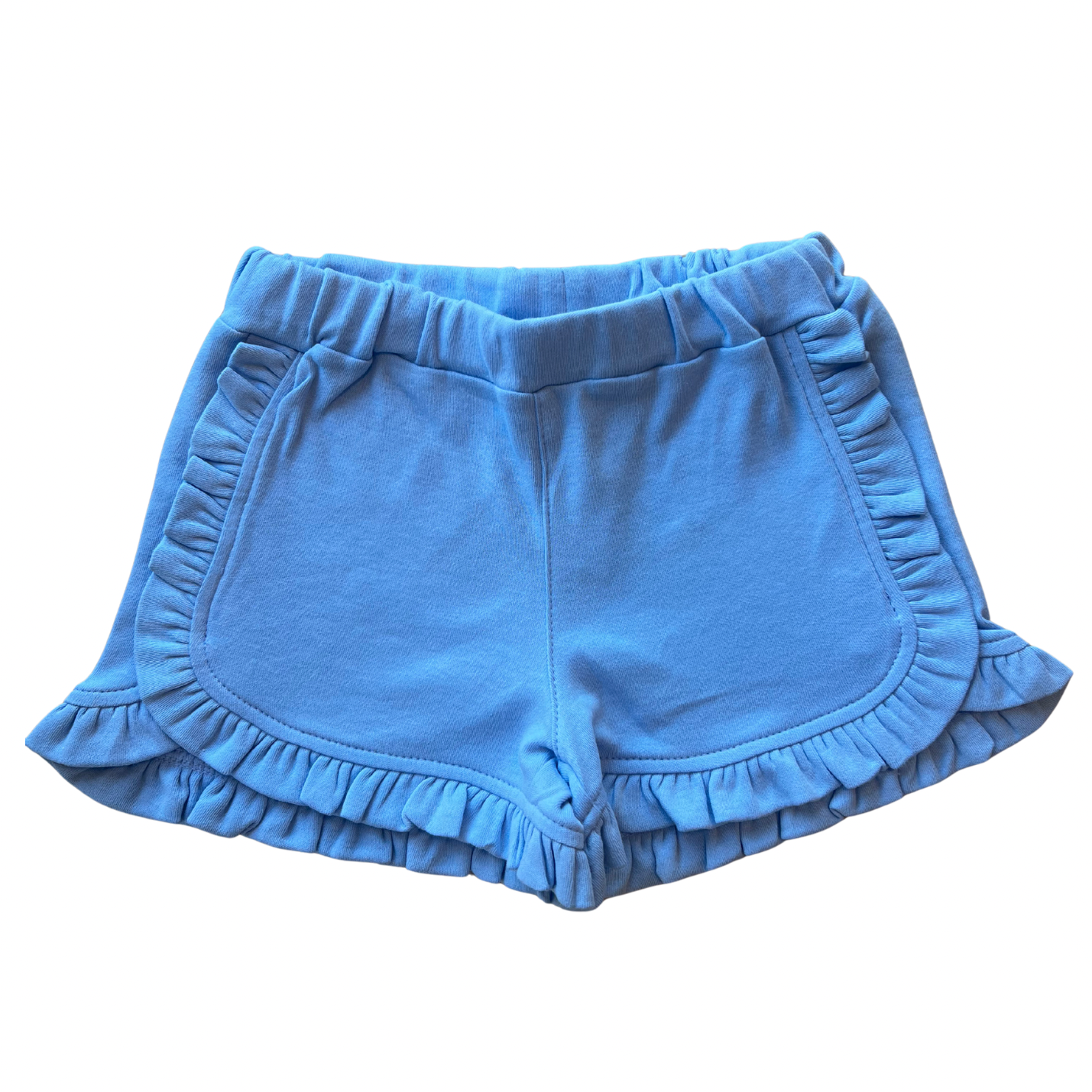 Sky Blue Ruffle Trim Short