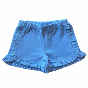 Sky Blue Ruffle Trim Short
