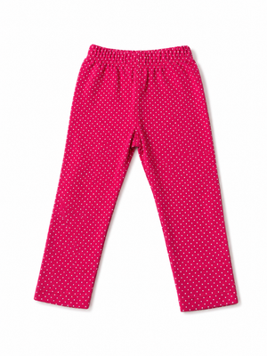 Deep Red w/ White Dot Straight Legging