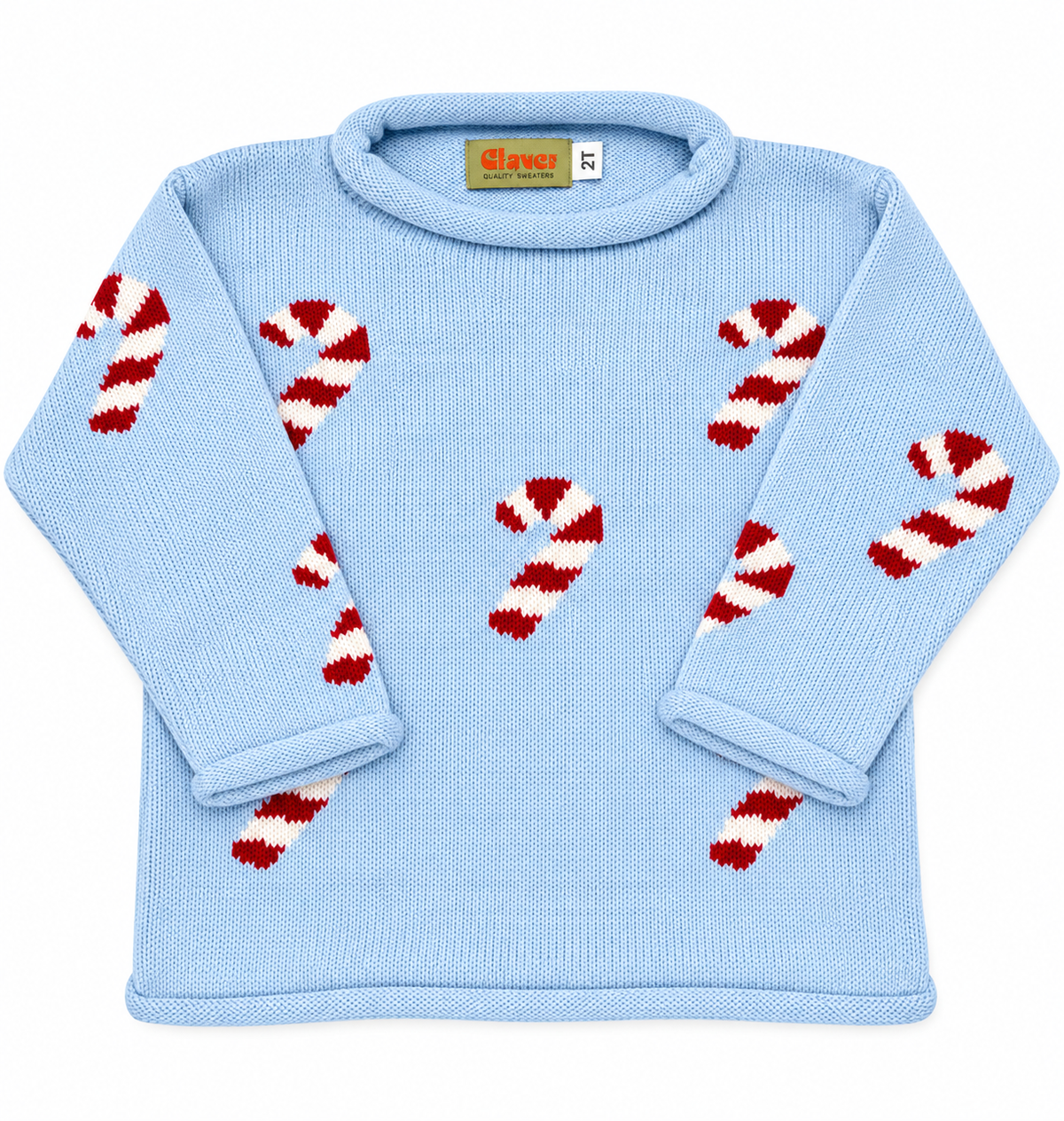 All Over Candy Cane Rollneck Sweater