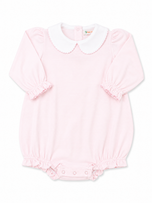 Pink Stripe LS Ruffle Bubble