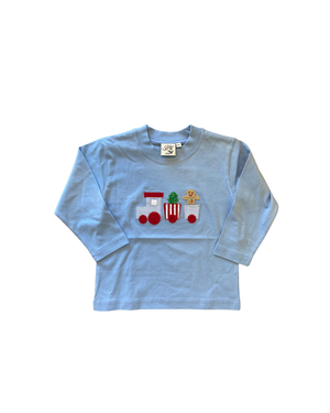 Blue Christmas Train LS Top (Kid)