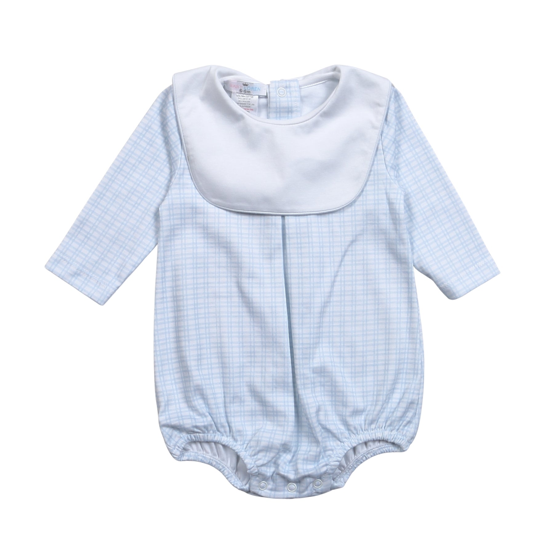 Blue Plaid Pima Bib Collar Bubble (Toddler)