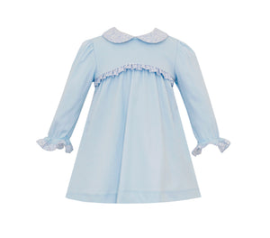 Blue Knit Dress With Liberty Floral Trim (Toddler)