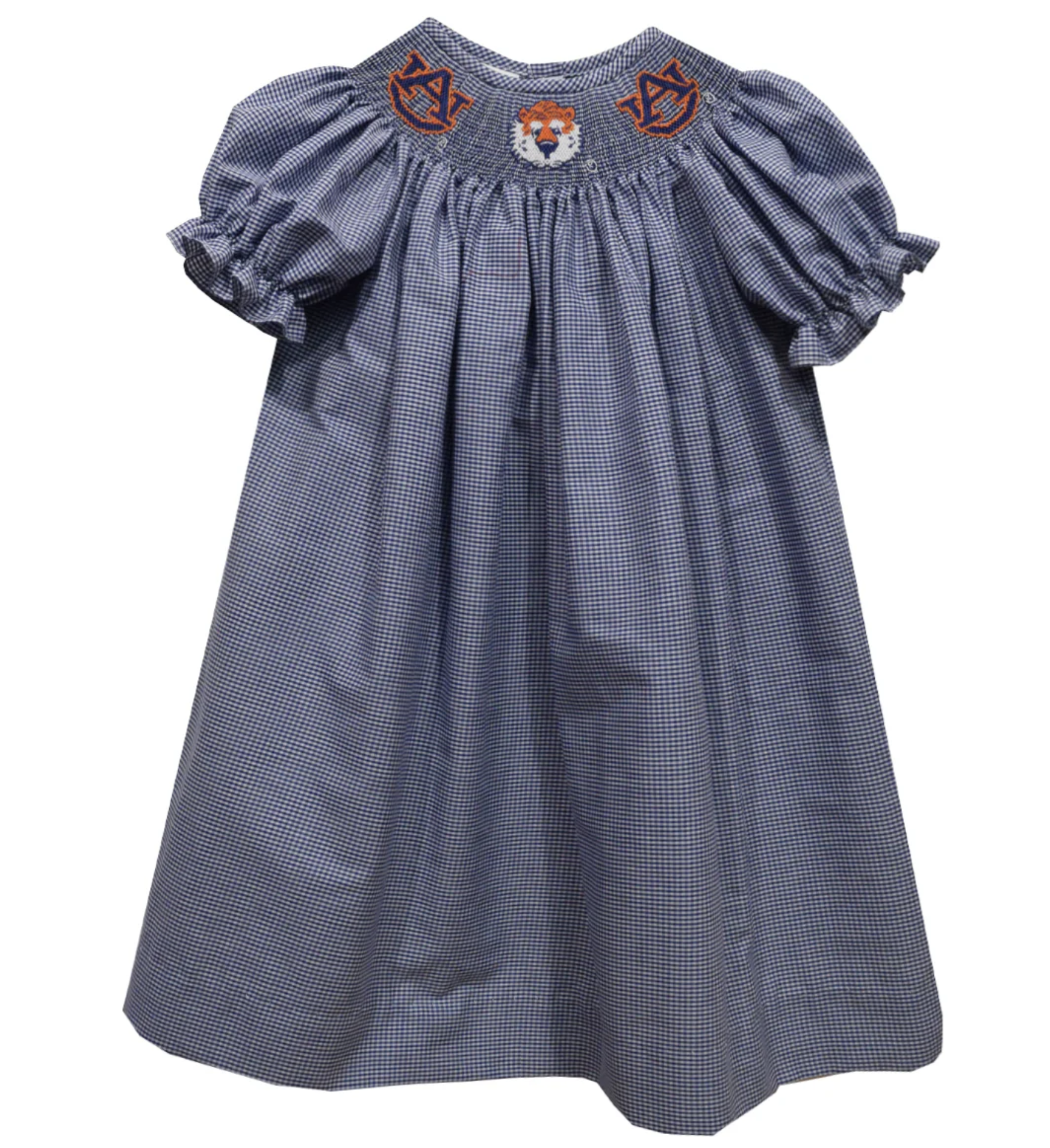 Girl Auburn Smocked Navy Gingham Dress (Kid)