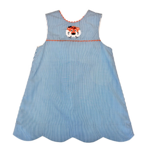 Navy Tiger Scallop Dress (Toddler)