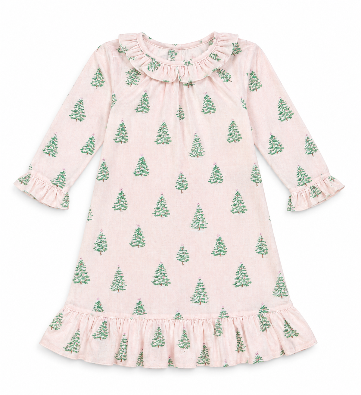 Pink Christmas Tree Print Gown